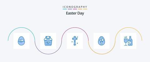 Pacote de ícones de Páscoa azul 5, incluindo garrafa. páscoa. plantar. aniversário. páscoa vetor