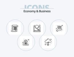 economia e linha de negócios icon pack 5 design de ícone. mão. pessoas. contabilidade. dinheiro. negócios vetor