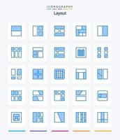 layout criativo 25 pacote de ícones azuis, como layout. quadro. layout. colagem. disposição vetor