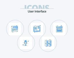 interface do usuário azul icon pack 5 design de ícone. . rede. mensagem. página. leitura vetor