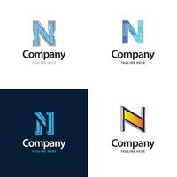 letra n design de pacote de logotipo grande design criativo de logotipos modernos para o seu negócio vetor