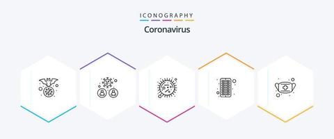 pacote de ícones de 25 linhas de coronavírus, incluindo médico. antivírus. do utilizador. vírus. doença vetor