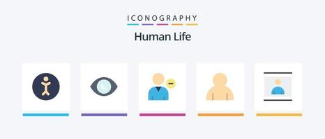 pacote de ícones humano plano 5, incluindo pessoa. humano. humano. do utilizador. humano. design de ícones criativos vetor