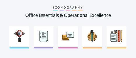 fundamentos do escritório e linha de excelência operacional cheia de 5 ícones, incluindo login. homem. gráfico. sociedade secreta. design de ícones criativos vetor