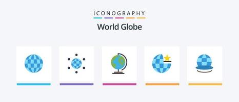 pacote de ícones do globo plano 5, incluindo o mundo. globo. mundialmente. terra. Internet. design de ícones criativos vetor