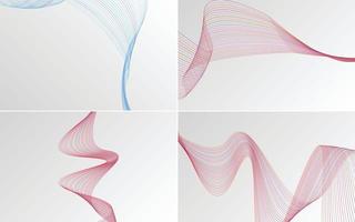 fundos vetoriais abstratos de curva de onda para um design moderno e elegante vetor