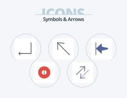 símbolos e setas planas icon pack 5 design de ícone. . . digitar. começar. seta vetor