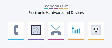 pacote de ícones plana 5 de dispositivos, incluindo . telefone. soquete. design de ícones criativos vetor