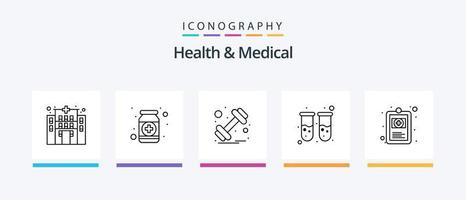 pacote de ícones de linha 5 de saúde e medicina, incluindo pergunta. médico. bater. aplicativo móvel. médico. design de ícones criativos vetor