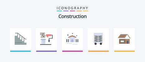 pacote de ícones de 5 planos de construção, incluindo construção. andaimes. ferramentas. desenvolver. abrigo. design de ícones criativos vetor