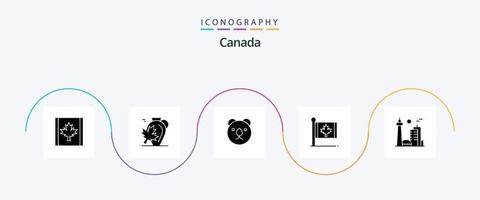 Pacote de ícones do Glyph 5 do Canadá, incluindo o Canadá. bordo. urso. folha. outono vetor