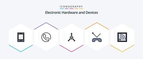 dispositivos 25 pacote de ícones de linha preenchida, incluindo . . utensílios de fogo. Wi-fi. conexão vetor