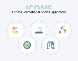 recreação de fitness e design de ícone plano de equipamentos esportivos 5. esteira. correndo. jogo. máquina. músculo vetor