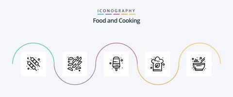 pacote de ícones da linha de alimentos 5, incluindo . cozinha. sorvete. comida. cozinha vetor