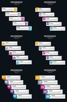 aprimore sua apresentação com nosso pacote de seis infográficos vetoriais vetor