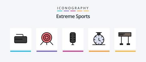 linha esportiva cheia de 5 ícones incluindo . esporte. skate. design de ícones criativos vetor