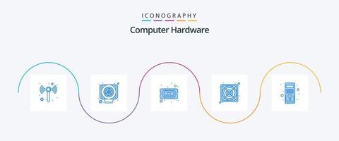 pacote de ícones azul 5 de hardware de computador, incluindo . pc. CPU. hardware. fornecer vetor