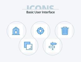 design de ícones do pacote de 5 ícones azuis básicos. reciclar. ux. rótulo. ui. essencial vetor