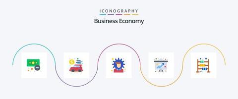 pacote de ícones de 5 planos de economia, incluindo economia. ábaco. economia. estratégia. economia vetor