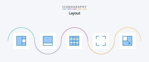 pacote de ícones de layout azul 5, incluindo . layout. vetor