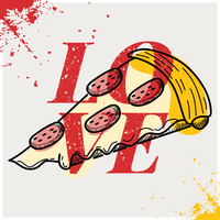 Poster da pizza do amor vetor