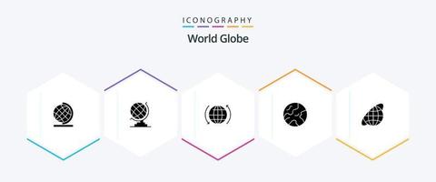 pacote de ícones do globo com 25 glifos, incluindo . globo. . planeta vetor