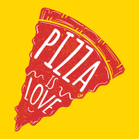 Pizza é amor vetor