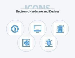 design de ícones do pacote de ícones azuis de dispositivos 5. imac. dispositivos. eletrônico. computador. eletricidade vetor