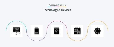 pacote de ícones de glifo 5 de dispositivos, incluindo . computador. tecnologia. engenhoca vetor