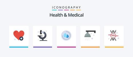 saúde e pacote de ícones planos 5 médicos, incluindo médico. osso. inclinação. anúncio lavar. design de ícones criativos vetor