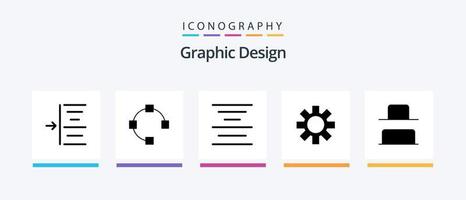 pacote de ícones de design glifo 5 incluindo . texto. vertical. fundo. design de ícones criativos vetor