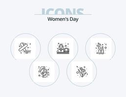ícone da linha do dia das mulheres pack 5 design de ícone. . . coração. presente. perfume vetor