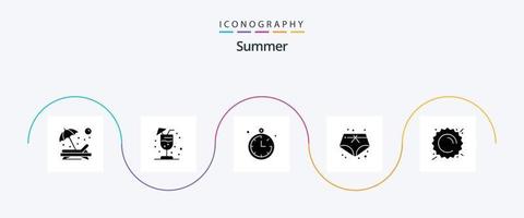 pacote de ícones de glifo de verão 5, incluindo clima. sol. bússola. verão. verão vetor