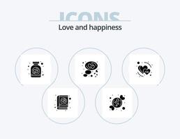 amo o design de ícones do pacote de ícones de glifos 5. data. bolha. garrafa. amor. bater papo vetor