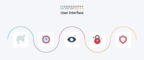 pacote de ícones plana 5 da interface do usuário, incluindo . escudo. do utilizador. proteger. do utilizador vetor