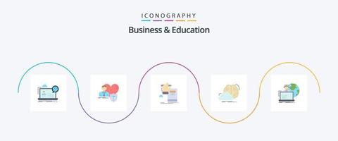 pacote de ícones plana de 5 negócios e educação, incluindo criativo. crescimento. lar. progresso. conhecimento vetor