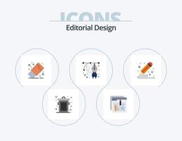 design editorial plana icon pack 5 design de ícones. cor. caneta. empate. desenho. arte vetor