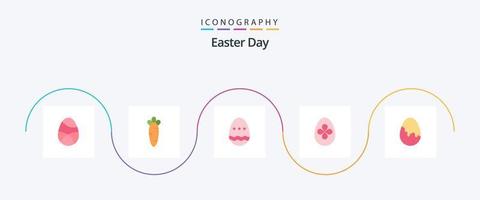 pacote de ícones do plano de páscoa 5, incluindo . natureza. ovo vetor