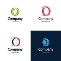 letra o design de pacote de logotipo grande design criativo de logotipos modernos para o seu negócio vetor