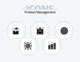 design de ícones do pacote de ícones de glifo de gerenciamento de produtos 5. caso. bolsa. em processamento. negócios. produtos vetor