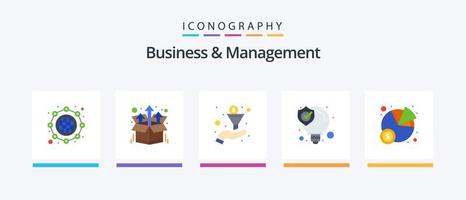 pacote de ícones plana 5 de negócios e gerenciamento, incluindo estatísticas. gráfico. filtro. solução. seo. design de ícones criativos vetor