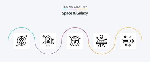 pacote de ícones da linha 5 do espaço e da galáxia, incluindo astronomia. espaço. espaço. astronomia. espaço vetor