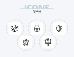 pacote de ícones de linha de primavera 5 design de ícones. tela. voar. camiseta. dragões. Dragão vetor