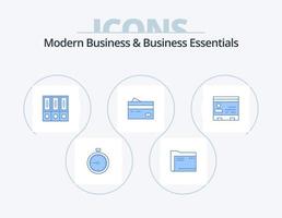 negócios modernos e fundamentos de negócios azul ícone pack 5 design de ícone. base de dados. arquivo. arquivo. arquivos. arquivo vetor