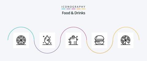pacote de ícones de linha 5 de alimentos e bebidas, incluindo . culinária. pizza. comida vetor
