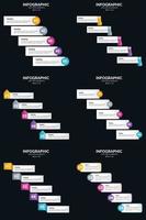 nosso pacote de infográficos vetor 6 oferece uma variedade de diagramas e linhas do tempo para sua apresentação de negócios.