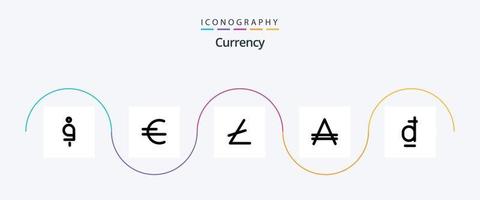 linha de moeda cheia de pacote de ícones plana 5 incluindo vietnamita. moeda. blockchain. dong. austral vetor