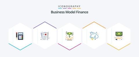 financie 25 pacotes de ícones planos, incluindo doação. financiamento colaborativo. análise de SEO. dinheiro. investimento vetor