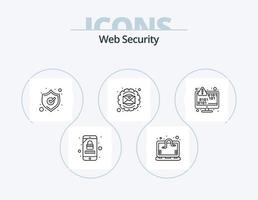 ícone da linha de segurança da web pack 5 design de ícones. classificado. criptografia. olho. codificação. binário vetor