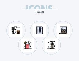 linha de viagem cheia de ícones pack 5 design de ícones. viagem. bombear. álcool. viagem. elevador vetor